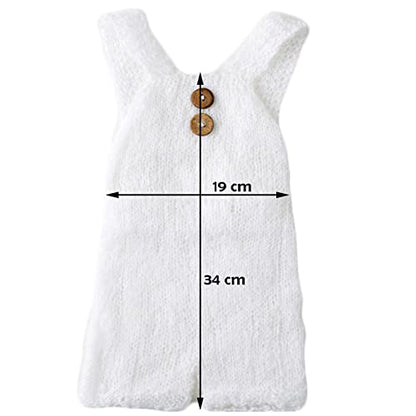 Zeroest Baby Photography Props Boy Girl Photo Shoot Outfits Newborn Crochet Infant Knitted Clothes Mohair Outfit - color: White