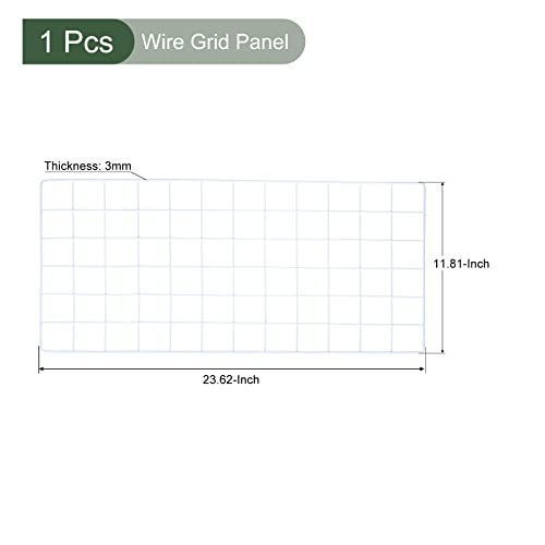 YOKIVE Iron Wire Grid Panel, Decorative Panels Board | Photo Pictures Display Holders Hanging Frame for Home Office (White, 24"x12") - color: White, size: 12"L x 24"W