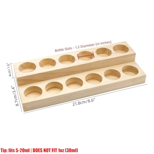 Essential Oil Display Stand Solid Wood Essential Oil Holder with 2 Tier Display Organizer Essential Oils Box Organizer Storage Rack for Organizing Displaying Holds 12 Bottles Shelves for Oil - style: 2 Layers