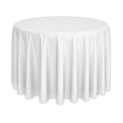 Lann's Linens - 120" Round Premium Tablecloth for Wedding/Banquet/Restaurant - Polyester Fabric Table Cloth - White - color: White, size: 120" (Round)