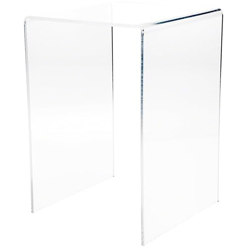Plymor Clear Acrylic Vertical Square Display Riser, 13.5" H x 9" W x 9" D (1/4" thick) - size: 13.5" x 9" x 9"