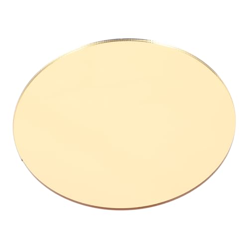 SHINEOFI Reflective Acrylic Mirror Tray for Aromatherapy Ornaments and Photography Round Gold Display Board for Perfumes Jewelry and Decorative Props - color: Golden