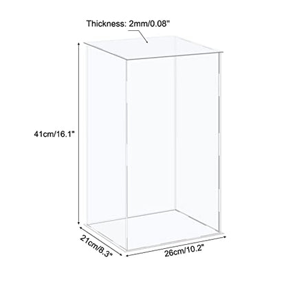 MECCANIXITY Acrylic Display Case Plastic Box Cube Storage Box Clear Assemble Showcase 10.2x8.3x16.1 Inch for Collectibles - size: 10.2x8.3x16.1 Inch