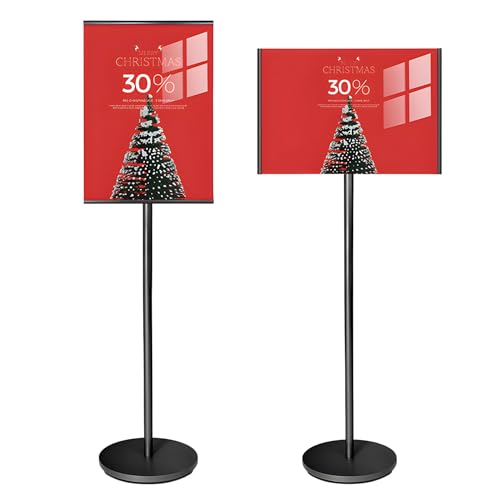 Adjustable Pedestal Floor Standing Sign Holder Stand,Outdoor Indoor Standing Display Poster Holder Stand For Businesses,Advertising,Menu,Guide signs A3(11.7x16.5in)-Black - size: A3(11.7x16.5in)