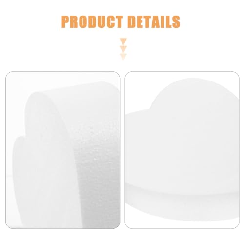 Unomor 3Pcs Heart Shaped Cake Dummies Foam Models 5.90X5.90X2.75In Lightweight Cake Decorating Practice Tools for Bakery Display Diy Crafts Party Photography Props
