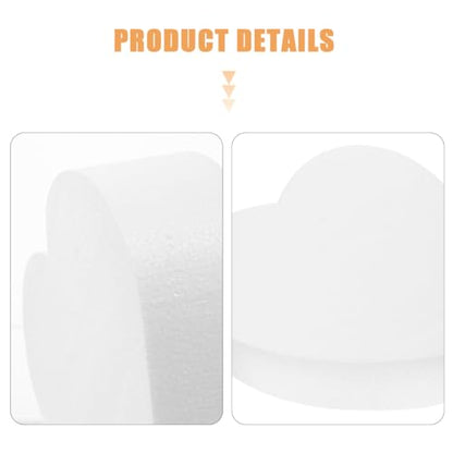 Unomor 3Pcs Heart Shaped Cake Dummies Foam Models 5.90X5.90X2.75In Lightweight Cake Decorating Practice Tools for Bakery Display Diy Crafts Party Photography Props
