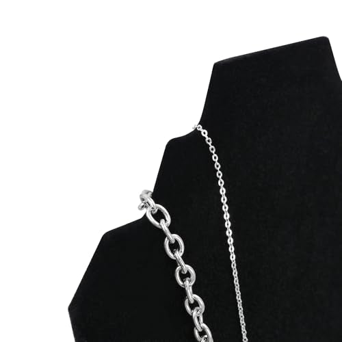 MOOCA 6 Pcs Velvet Covered MDF Wood with Cardboard Easel Multiple Necklace Display, 8 1/2 "W x 3" D x 12 1/2 "H Inches, Black Color - color: Black Velvet