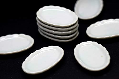 10 White Cearmic Plate Dish Bowl Dollhouse Miniatures Food Kitchen No 1 by Cool Price