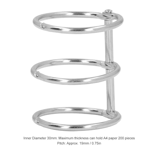 3 Ring Metal Loose Leaf Binders Stainless Steel Book Rings Photo Album Binding Spines for Notebook Travel Diary 10Pcs (30mm) - size: 30mm