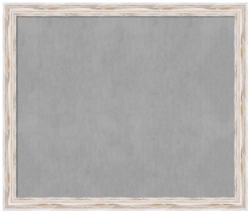 Amanti Art White Framed Magnetic Board 45x53 Oversize Vision Board for use with Magnets, 100% Metal Sheet to Display Items as Office Decor or for Home Organization in mudroom, Kitchen or Kids Room - color: Alexandria White Wash, size: 53"W x 45"H