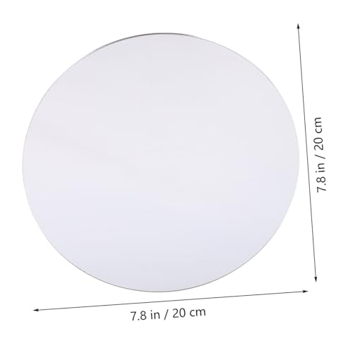SHINEOFI Acrylic Reflective Display Tray for Photography Round Accessories Diameter Smooth for Stunning Reflections for Jewelry and Aromatherapy Showcase - color: Silver