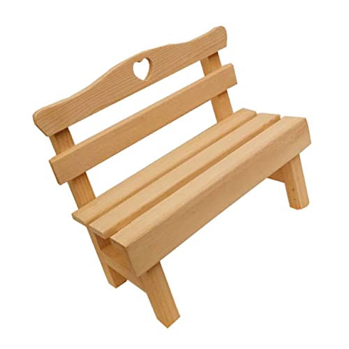 KESYOO 1pc Decorative Mini Pine Bench Figurine Creative Wooden Photography Prop Adorable Miniature Chair for Home Decor for Dollhouse Displays and