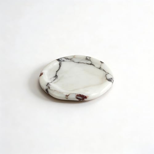 Marble Tray for Jewelry, Food and Daily Items, Irregular Stone Sculpture, Suitable for Home Decor Storage Tray Vanity/Dresser Non-Resin/Non-Ceramic (yuanduo-baoge) - color: Yuanduo-baoge