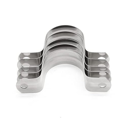 16Pcs 1 1/4 Inch Stainless Steel Conduit Clamps, Two Hole Strap U Bracket Rigid Pipe Strap Metal U Clamp Conduit Strap Tension Clips U-tube Clamp Heavy Duty - size: 1-1/4" / 32mm