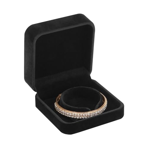 LETURE 4 Pieces Classic Velvet Bracelet Bangle Pendant Necklace Gift Box, Travel Jewelry Box Display Storage Case for Gift, Wedding, Engagement, Proposal, Birthday (Bracelet STYLE 1-4PCS) - color: Bracelet STYLE 1-4PCS