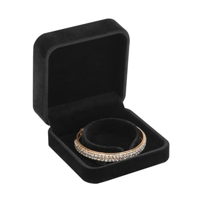 LETURE 4 Pieces Classic Velvet Bracelet Bangle Pendant Necklace Gift Box, Travel Jewelry Box Display Storage Case for Gift, Wedding, Engagement, Proposal, Birthday (Bracelet STYLE 1-4PCS) - color: Bracelet STYLE 1-4PCS