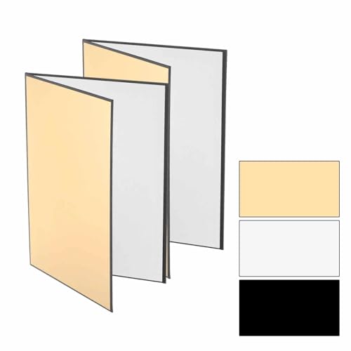 2Pcs 17"x11" Light Reflector 3 in 1 Photography Reflector Cardboards, Foldable & Stable for Still Life Product Food Photo Shooting, Self-Standing, Gold - color: Gold, size: 17x11 Inch