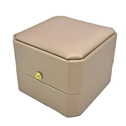 Best Balmy Premium Leather Ring Jewelry Storage Box Gift Box, Ring Earrings Jewelry Counter Display Props (Gold) - color: Gold