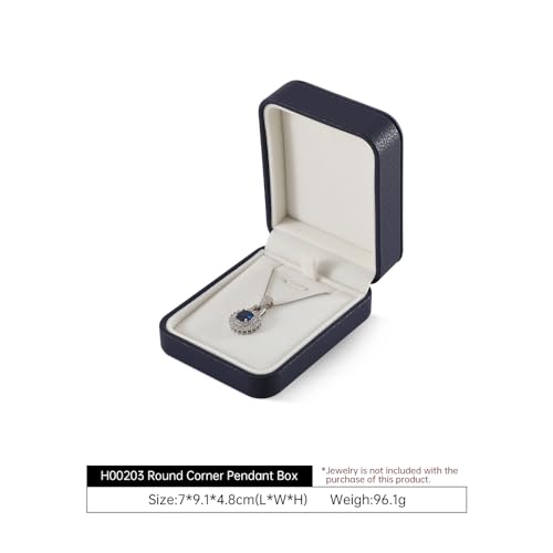Pendant Necklace Box Leather Necklace Case,Jewelry Box For Men,Lovers,Engagement,Wedding,Anniversary,Birthday,Valentine'S Day - color: Dark Blue, size: Pendant Box