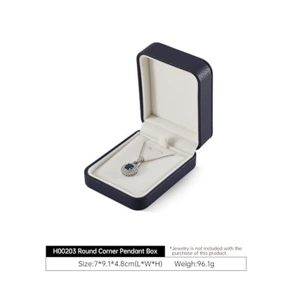 Pendant Necklace Box Leather Necklace Case,Jewelry Box For Men,Lovers,Engagement,Wedding,Anniversary,Birthday,Valentine'S Day - color: Dark Blue, size: Pendant Box