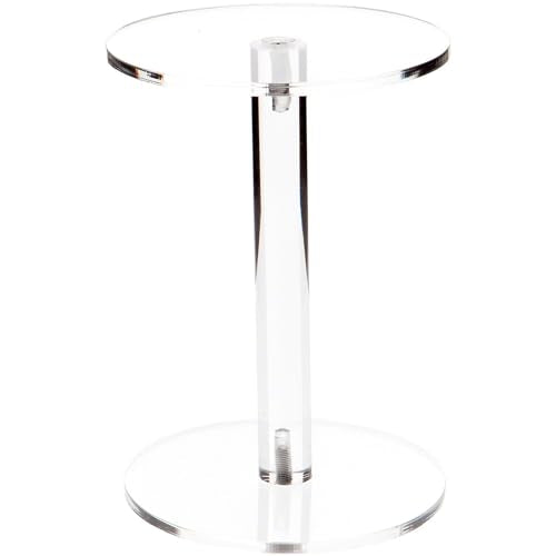 Plymor Clear Acrylic Round Barbell Pedestal Display Riser, 6.375" H x 4.5" D (3/16" thick) - size: 6.375" x 4.5" x 4.5"