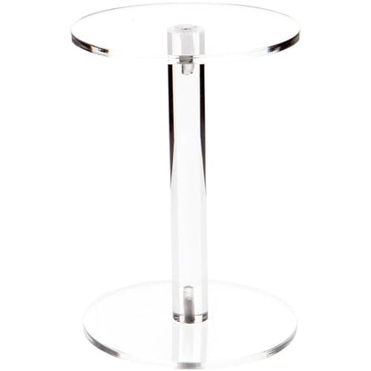 Plymor Clear Acrylic Round Barbell Pedestal Display Riser, 6.375" H x 4.5" D (3/16" thick) - size: 6.375" x 4.5" x 4.5"