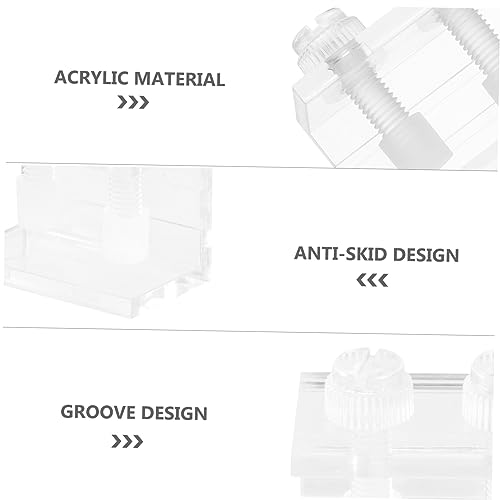 BESPORTBLE 2pcs Acrylic Clips for Fish Tank Backdrop Aquarium Background Fixing Clamp Siphon Design for Easy Installation and Durability