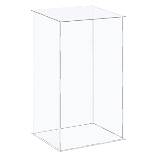MECCANIXITY Acrylic Display Case Plastic Box Cube Storage Box Clear Assemble Showcase 10.2x8.3x16.1 Inch for Collectibles - size: 10.2x8.3x16.1 Inch