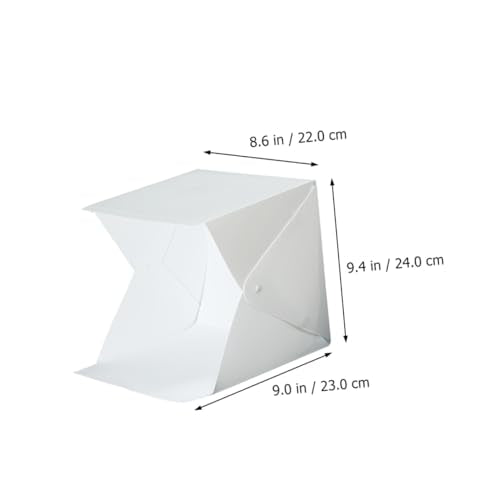 Portable Photography Light Tent Kit 20cm Mini Folding Photo Light Box with Dual LED Strips and 4 Color Backdrops for Product and Jewelry Shooting