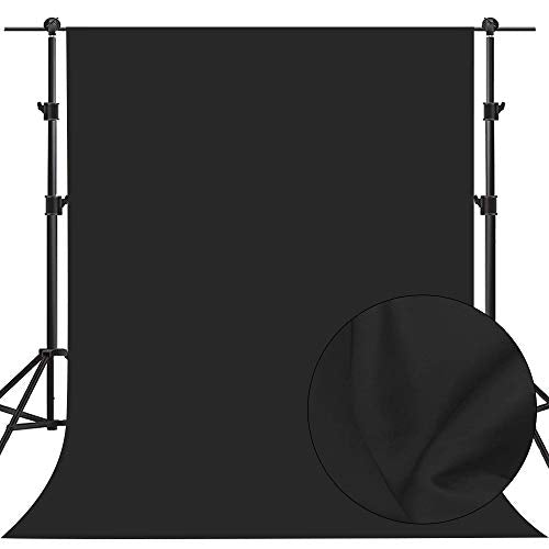6x9ft Black Screen Background Party Backdrop Screen for Video Photography Television Background Only Back Drops High Density Polyester Fabric Cloth Pure Black Backdrop Curtain Screen Streaming Live - color: Black, size: 6 x 9 ft