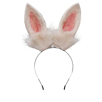 Faylay Bunny Ear Women Rabbit Ear Faux Fur Headband Cosplay Headwear - color: Rbte-few