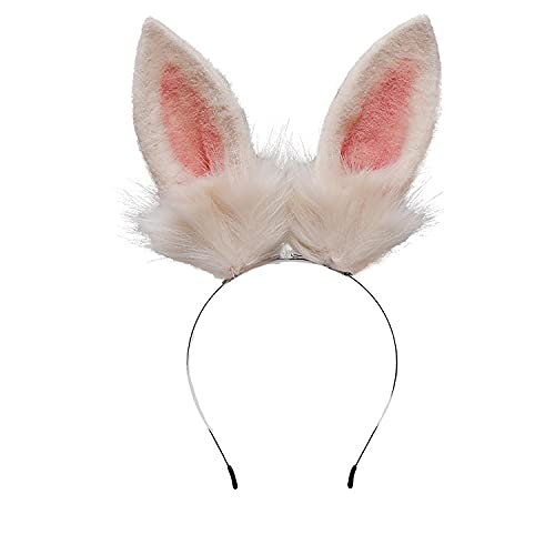 Faylay Bunny Ear Women Rabbit Ear Faux Fur Headband Cosplay Headwear - color: Rbte-few