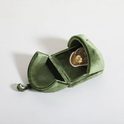 Green Velvet Jewelry Organizer Box, Soft Lined Jewelry Display Holder with Luxury Design, Elegant Jewelry Display Case for Women【Ring Storage, Green】 - color: Green