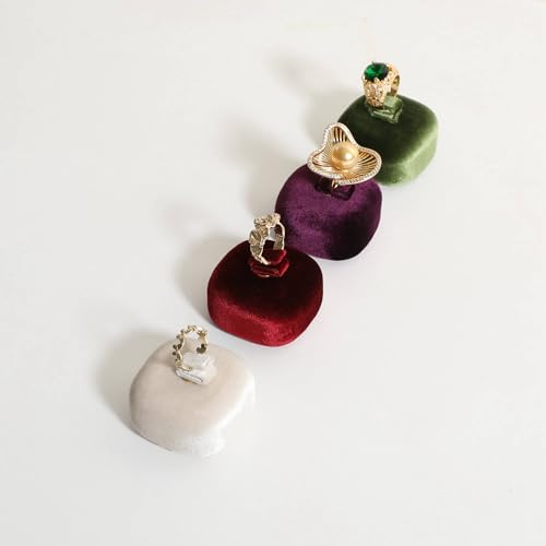 Cute Single Ring Holder for selling, Velvet Ring Display Stand for Jewelry Show, Jewelry Storage Display【Red】 - color: Red
