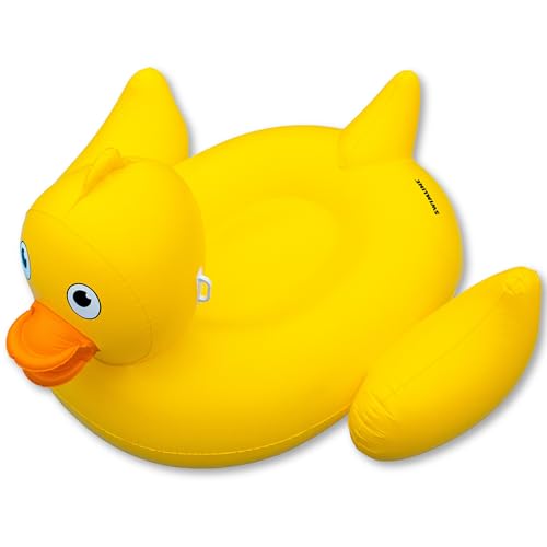 SWIMLINE ORIGINAL 90620 Giant Inflatable Lucky Ducky Pool Float | Oversized Ride-On Float with Stable Legs & Wings | Lounge Floatie Perfect for Parties & Relaxation - color: Ducky XL, size: Large
