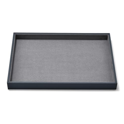 Microfiber Jewelry Display Tray for Ring Necklace Bangle Grey Microfiber Jewelry Organizer Display Flat Tray Catchall - size: 1 Grid