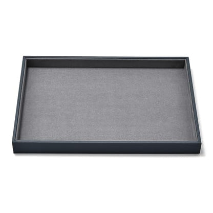 Microfiber Jewelry Display Tray for Ring Necklace Bangle Grey Microfiber Jewelry Organizer Display Flat Tray Catchall - size: 1 Grid