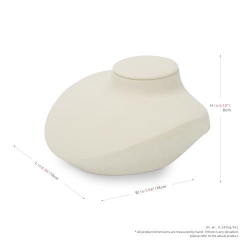 Microfiber Jewelry Bust Display Necklace Pendant Microfiber Jewelry Necklace Display Stand for Showcase(Beige) - color: Beige