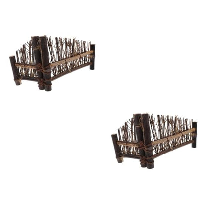 Garneck 2pcs Japanese Decoration Fence Sashimi Serving Plate and Sushi Tray for Elegant Food Presentation and Photography Miniature Rustic Decor for Table Settings and Appetizers