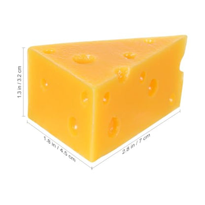 Generic Simulated Triangle Cheese Model 2.55X1.77X1.37 Inch Fake Cheese Decor for Bakery Shop Kitchen Display Photography Prop