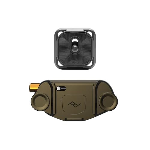 Peak Design Capture Camera Clip V3, Kelp with Plate, Holds DSLR, Compact and Point and Shoot Bodies, Secure, Stable and Accessible, Attaches to Straps and Belts, Quick Release, 200 lb Capacity - color: Kelp