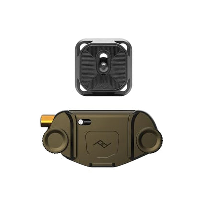 Peak Design Capture Camera Clip V3, Kelp with Plate, Holds DSLR, Compact and Point and Shoot Bodies, Secure, Stable and Accessible, Attaches to Straps and Belts, Quick Release, 200 lb Capacity - color: Kelp
