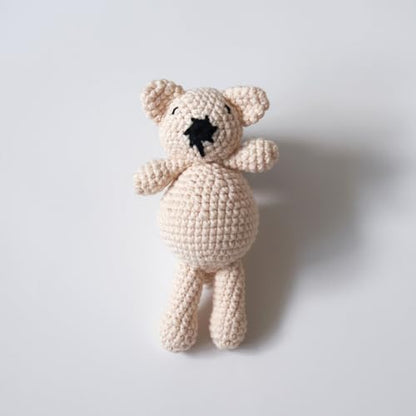 Zeroest Newborn Baby Boy Girl Photography Props Bear Hat Outfits Crochet Kint Handmade Cap Set for Newborn Photo Shoot - color: Beige