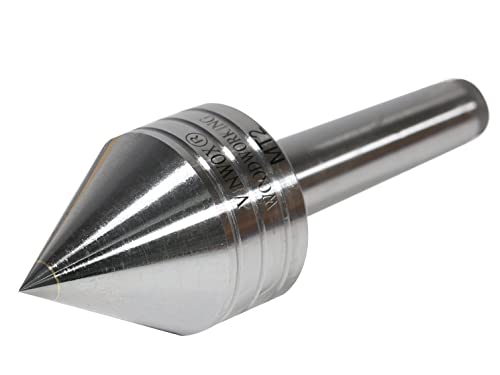 Wood Lathe Carbide Tipped Live Center, 2MT Morse Taper Shank, 8mm Carbide Tip with 60 Degree Point