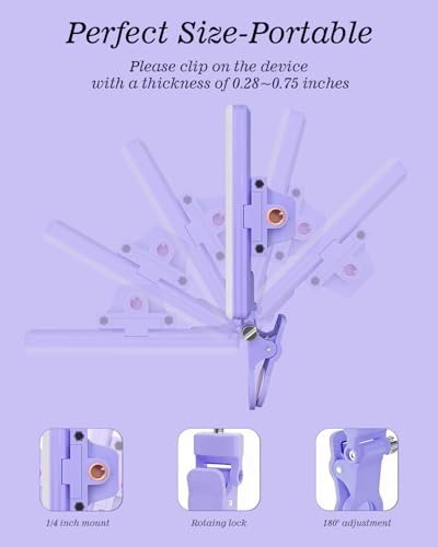 60 LED Portable Selfie Light Video Conference Lighting with Clip & Camera Tripod Adapter Rechargeable 2000mAh CRI 97+, 3 Light Modes for Phone iPhone Webcam Laptop Photo Makeup (Dreamy Blue)