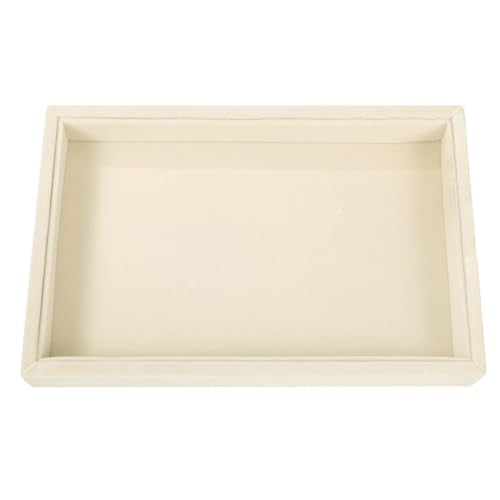 9" x 5.7" Velvet Jewelry Tray Jewelry Display Tray, Stackable Empty Plate Trays for Earrings Necklaces Bracelet Rings Display Showcase - Light Khaki - color: Light Khaki, size: Flat Tray 9"x5.7"