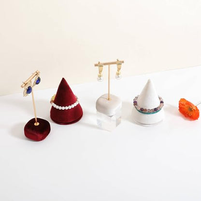 Velvet Earring T Bar Stand Jewelry Display, Earring Display Holder for Selling, Jewelry Storage Organizer【Beige】 - color: Beige