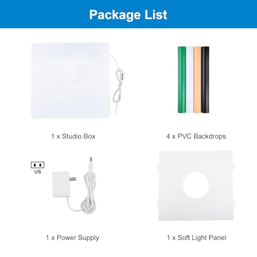 Photo Light Box, Mini Photo Studio Light Box, 12"x12" Portable Folding Photography Light Tent kit with CRI >97 144 LED Light 3600lm 5500k & 4 Backdrops for Jewelry/Watches/Small Size Products - size: 12*12*12inch