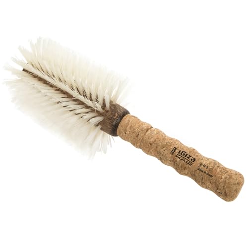 Ibiza Hair Boar Bristle Round Brush (B5-80mm) | Blonde Bristles & Cork Handle | Ideal for Color Treated Tresses | Soft Curls, Big Volume & Large Sections | Adds Shine for Long Styles - size: B5
