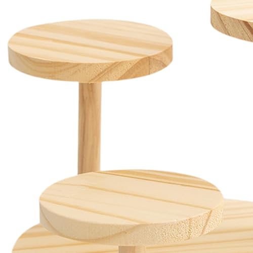 Wood Riser Display Stand Multi Tier Desktop Makeup Organizer Decor Wooden Base Display Rack for Mini Doll Jewelry